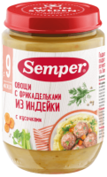 Пюре Semper (Сэмпер) Овощи с фрикадельками из индейки, 190 г