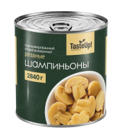 Шампиньоны резаные консервированные, 3100 мл/2840 г (масса продукта 1800 г)