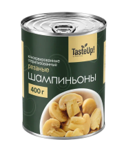 Шампиньоны резаные консервированные стерилизованные, 425 мл/ 400 г (масса продукта 200 г)