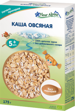 Каша ORGANIC безмолочная овсяная,175г