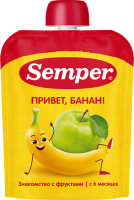 Пюре Semper  яблоко и банан, 90 г