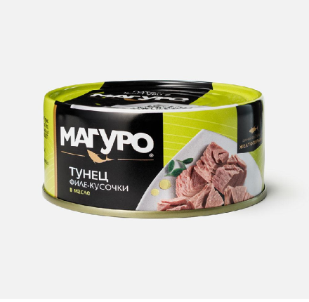 Филе-кусочки тунца полосатого в масле, 170 г