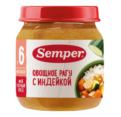Пюре Овощное рагу с индейкой, 100 г