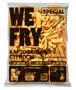 Картофельные Стрипсы с панировкой с луком и черным перцем (FMB21) быстрозамороженные Special We Fry, 2,5 кг