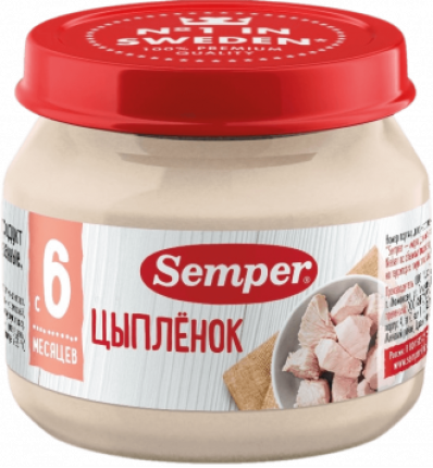 Пюре Semper (Сэмпер) Цыпленок, 80 г