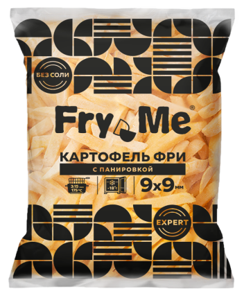 Картофель фри с панировкой 9х9 мм (FMS9) Fry Me Expert, 2,5 кг