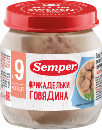 Пюре Semper (Сэмпер) Фрикадельки Говядина, 100 г