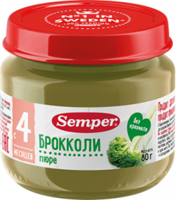 Пюре детское брокколи, 80 г