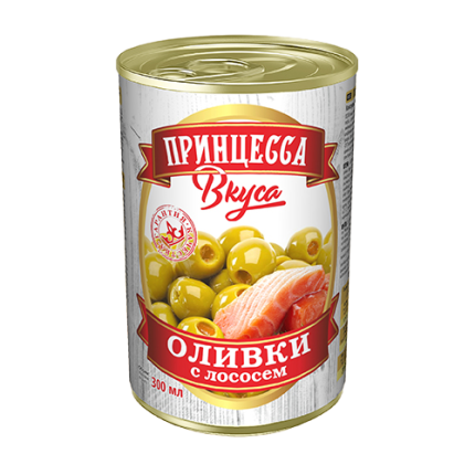 Оливки с начинкой из ЛОСОСЯ б/к, 300 мл 