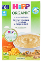 Каша HiPP (Хипп) безмолочная Мультизлаки с тыквой и морковью, 200 г