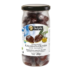 Маслины Каламата с косточкой сушеные с добавлением масла, 200 г