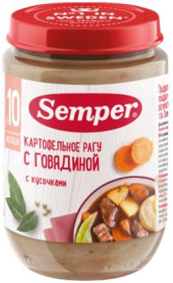 Пюре Картофельное рагу с говядиной с 10 мес, 190 г