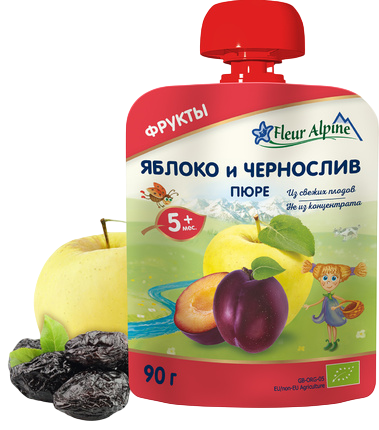 Пюре Fleur Alpine (Флер Альпин) Яблоко, чернослив, 90 г 
