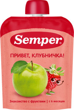 Пюре Яблоко и Клубника, 90 г