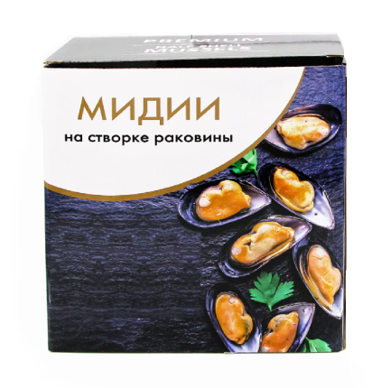 Мидии на створке раковины 30/40 IQF, 1 кг