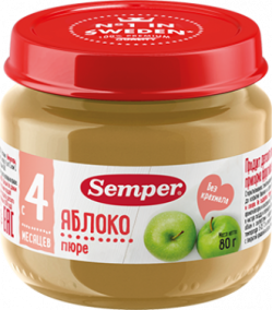 Пюре Semper (Сэмпер) Яблоко, 80 г