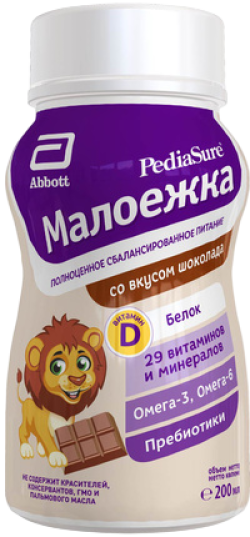 Смесь Pediasure (ПедиаШур) Малоежка со вкусом шоколада жидкая, 200 мл
