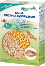 Каша ORGANIC безмолочная овсяно-кукурузная,175г