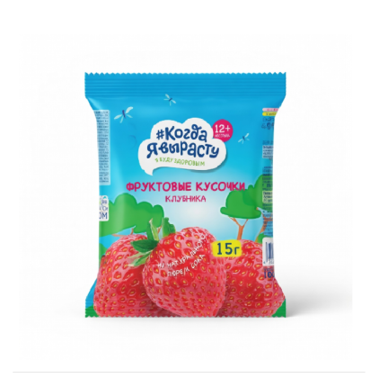 Кусочки фруктовые из яблок и клубники, 15 г