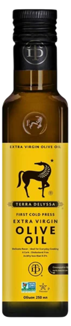 Масло оливковое нерафинированное высшего качества Extra Virgin т.м. Terra Delyssa 0,25 л, ст/б