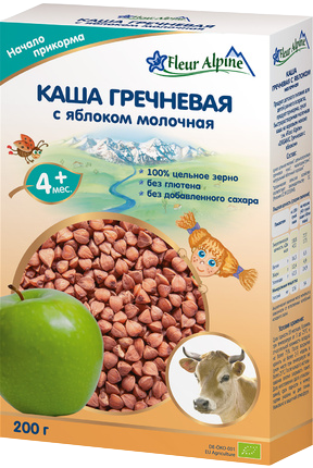 Каша Fleur Alpine (Флер Альпин) молочная Гречневая с яблоком, 200 г