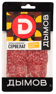 Колбаса с/к Сервелат Дымов, нарезка 90 гр