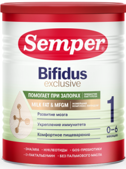 Смесь сухая Semper Bifidus Exclusive (Сэмпер Бифидус Эксклюзив) 1,  400г