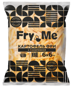 Картофель фри с панировкой 6x6 мм (S02) Fry Me Premium, 2,5 кг