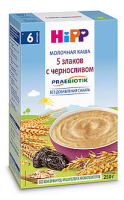 Каша HiPP (Хипп) молочная 5 злаков с черносливом, с пребиотиками, 250 г