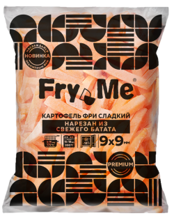 Картофель фри сладкий (БАТАТ) 9х9 мм (BAT9) Fry Me Premium, 2,5 кг