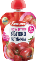 Пюре Semper (Сэмпер) Яблоко и клубника, 90 г