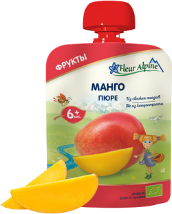 Пюре ORGANIC манго Флер Альпин, 90 г