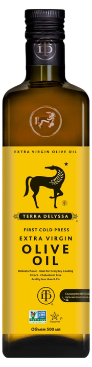 Масло оливковое нерафинированное высшего качества Extra Virgin т.м. Terra Delyssa 0,5 л, ст/б
