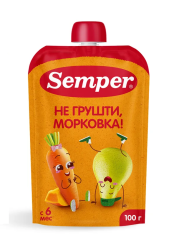 Пюре Semper (Сэмпер) Яблоко, груша, морковь, тыква, 100 г