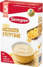 Каша Semper (Сэмпер) безмолочная Кукурузная, 180 г