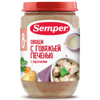 Пюре Овощи с говяжьей  печенью с 8 мес, 190 г