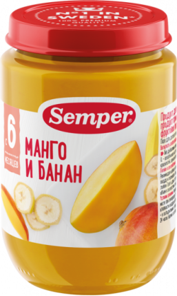 Пюре Semper (Сэмпер) Манго и банан, 190 г