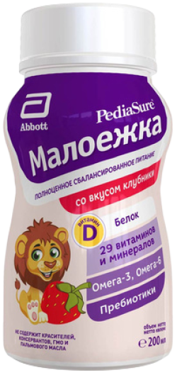 Смесь Pediasure (ПедиаШур) Малоежка со вкусом клубники жидкая, 200 мл
