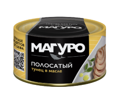 Филе-кусочки тунца полосатого в масле, 170 г