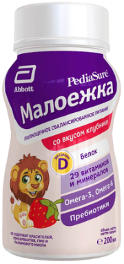 Смесь Pediasure (ПедиаШур) Малоежка со вкусом клубники жидкая, 200 мл