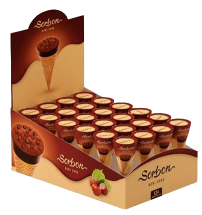 Мини-рожок Фундук и ВОЗДУШНЫЕ ЗЕРНА с какаосодерж. начинкой, 20 г