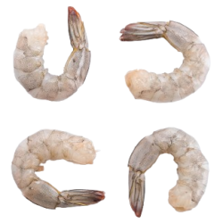 Креветки очищенные с хвостом без вены индивидуальная заморозка 31/40, 1кг