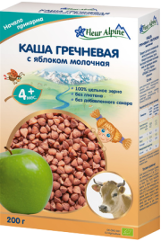 Каша FLEUR ALPINE  молочная  гречневая с яблоком 200г