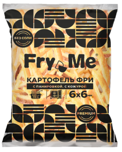 Картофель фри с панировкой и кожурой 6x6 мм (S22) Fry Me Premium, 2,5 кг