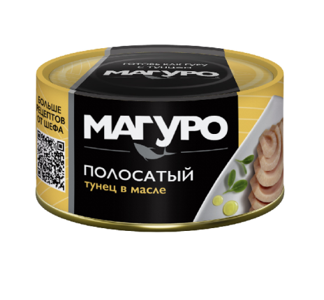 Филе-кусочки тунца полосатого в масле, 170 г