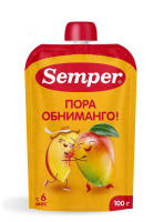 Пюре Сэмпер Яблоко Манго Персик, 100 гр