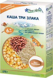 Каша ORGANIC безмолочная Три злака,175г