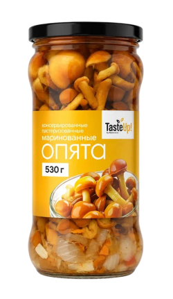 Опята маринованные консервированные, 580 мл/530 г (масса продукта 320 г) 