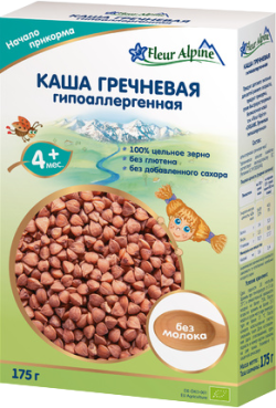 Каша ORGANIC безмолочная гречневая гиппоалергенная,175г