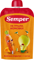 Пюре Semper (Сэмпер) Яблоко, груша, морковь, тыква, 100 г